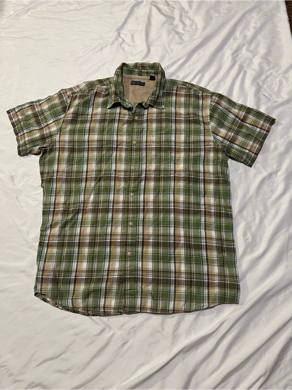 Arrow Green and Brown Plaid Button-Down Shirt